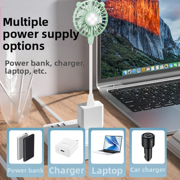 USB настолен вентилатор с безчетков мотор, 3 скорости, USB захранване, модел U01, лопатки от TPE