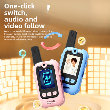 Interfon video pentru copii, all-in-one, wireless 2,4 GHz, display HD, marca Green Horse, 1 canal, rază până la 1,5 km, baterie litiu 650 mAh, anti-interferență