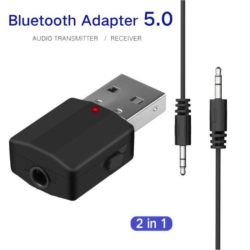 Bluetooth 5.0 USB ήχος δέκτης/εκπομπευτής — 2-σε-1 AUX αντάπτορας, Plug-and-Play, 2,4 GHz, εμβέλεια έως 20 m