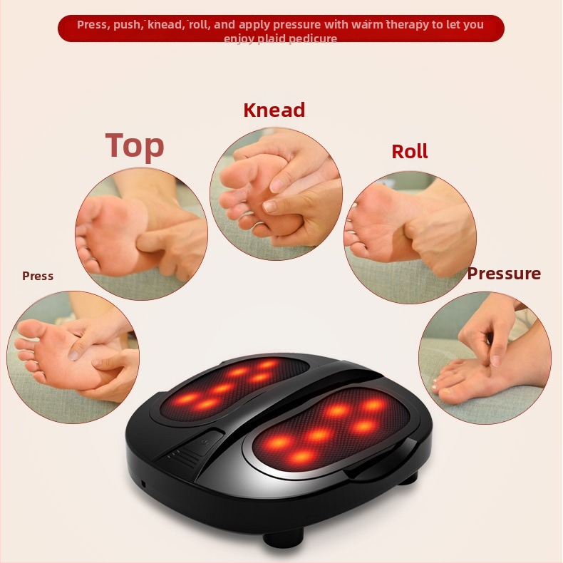 Masážny prístroj na nohy s bezdrôtovým diaľkovým ovládaním, časovačom, hnetenie, inteligentné vykurovanie, vibrácie a tlak vzduchu
