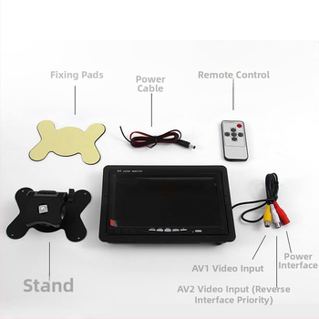 Autó LCD kijelző buszok és teherautókhoz (16:9; AV bemenet; felbontás 800×480/1024×600; modell CYL-7D)