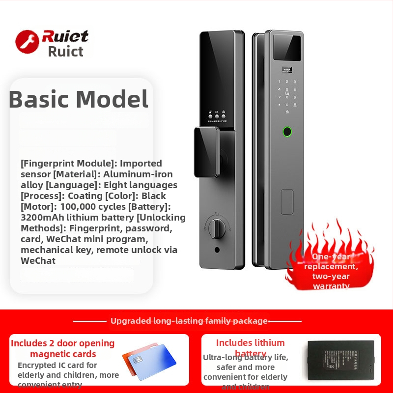 Okos ajtózár arcfelismeréssel, tenyérvénás azonosítással és ujjlenyomattal, videó kaputelefonnal és kukucskálóval (100 ujjlenyomat tárolás; <0,5 s szkennelés; FAR 0,4%; FRR <0,15%; -25–55°C)