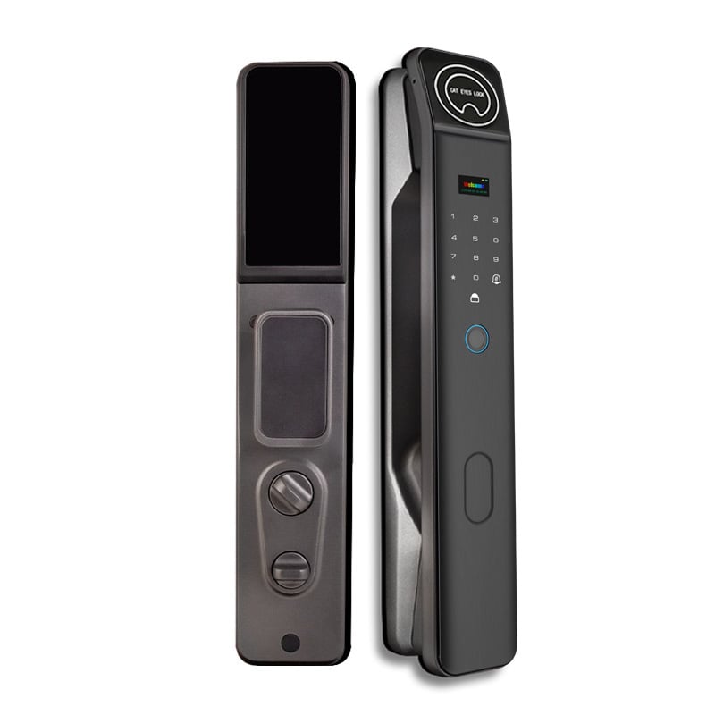 Έξυπνο λουκέτο πόρτας με δακτυλικό αποτύπωμα και αναγνώριση προσώπου, βίντεο-ενδοεπικοινωνία, μοντέλο D2r-t, αποθήκευση 100 αποτυπωμάτων, σάρωση σε κάτω από 0,5 s, >100000 κύκλοι ξεκλειδώματος, θερμοκρασία -35°C έως 75°C
