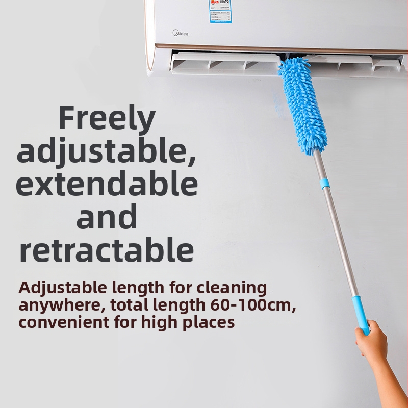 Chenille vysúvací prachový štetec s guľatou hlavou pre domáce použitie, auto a medzery medzi klávesami