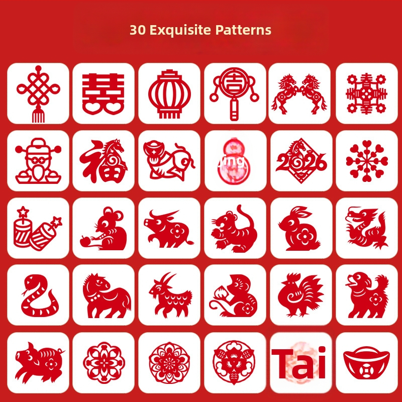 DIY διακοσμητικό παραθύρου από χαρτί – Πρωτοχρονιά, ευχές 2026 Έτος Αλόγου; Υλικό: Χαρτί; Μάρκα: Shaoze Culture; Δώρο: Κατάλληλο ως προσωπικό δώρο