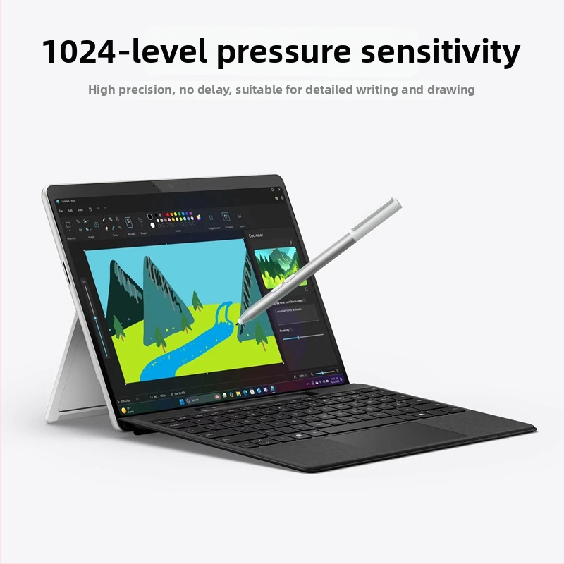 Surface stylus s dotykovou kontrolou, kovový šasi, univerzálny elektronický dizajn pre zariadenia Surface; vhodný pre mobilné telefóny, počítač a tablet