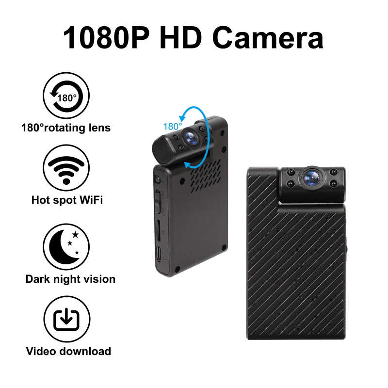 Forgatható lencséjű okos biztonsági kamera éjszakai látással; 60 mm fókusztávolság; 0–10 m hatótávolság; 720p felbontás; beltéri használat.