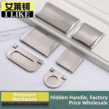 Skrivena ručka za ladice i vrata od cinkovog legura, moderni minimalistički stil, model 5416, elektroplakirani završni sloj