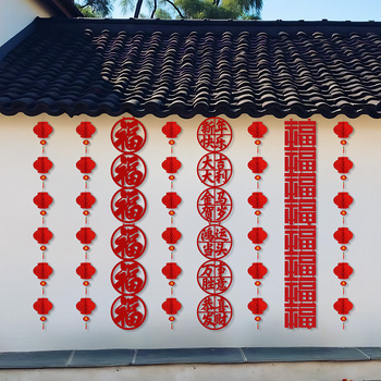 Kültéri falidekor a kertkapuhoz, 2026. év Lovak, flocked anyag, kínai stílus, tavaszi fesztivál dekoráció