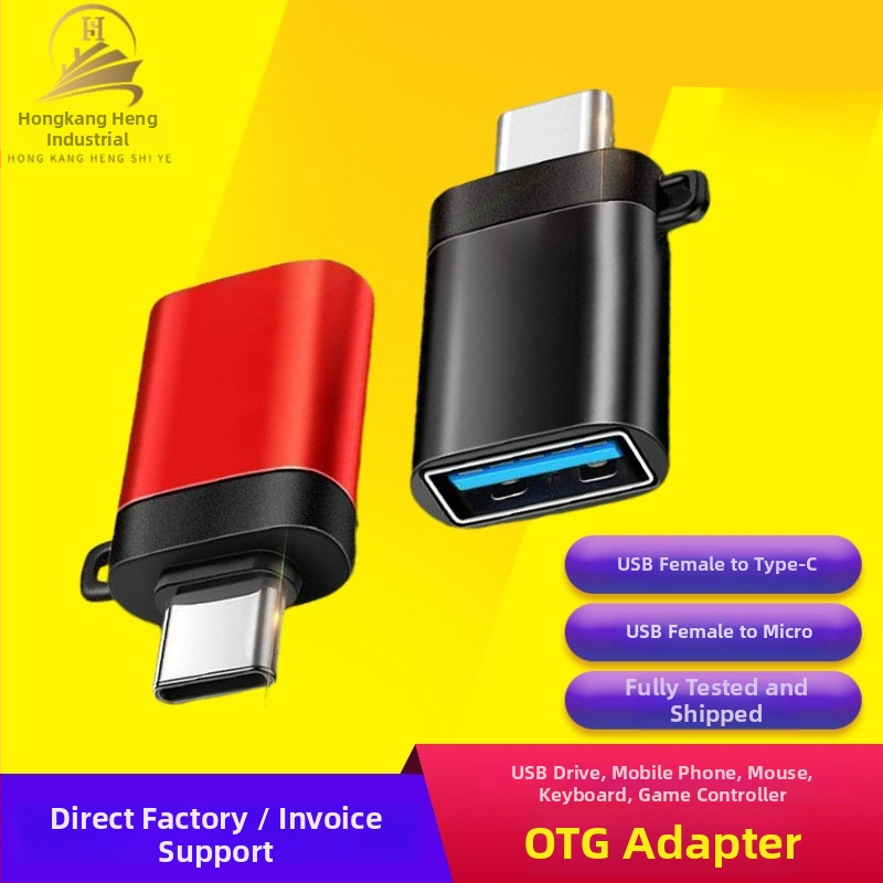OTG USB 3.0 Type-C adapter za Android uređaje; kompatibilan s USB flash pogonima, tabletima i prijenosnim računalima.