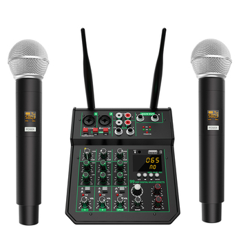 Mixer audio cu 4 canale, efecte, DSP, redare MP3, intrare microfon – mixer profesional pentru înregistrări ale trupei și prestații live