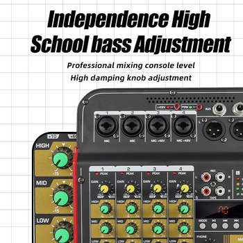 Ouileyr 6-канален миксер за лайв стрийминг и записи, USB, MP3 и Bluetooth