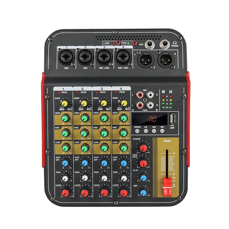 Ouileyr 6-канален миксер за лайв стрийминг и записи, USB, MP3 и Bluetooth