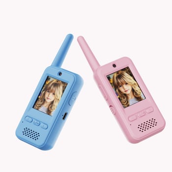 VOCH E08 Walkie-Talkie video pentru copii, cu display, baterie 650 mAh, rază până la 1,5 km, anti-interferențe