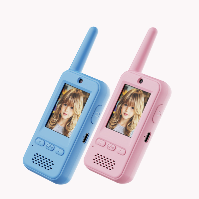 VOCH E08 Walkie-Talkie video pentru copii, cu display, baterie 650 mAh, rază până la 1,5 km, anti-interferențe