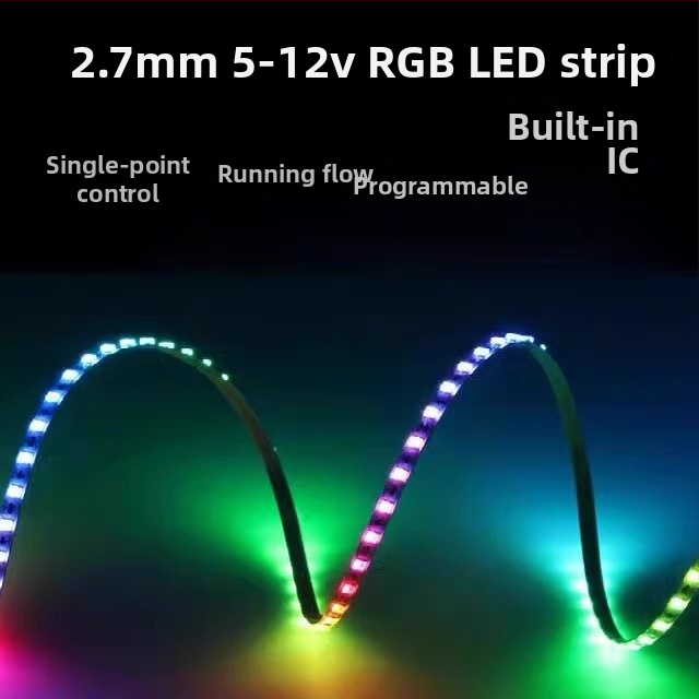 RGB Phantom LED pás pre auto, 160 LED, 0807, 5V, vstavaný IC, diaľkové ovládanie