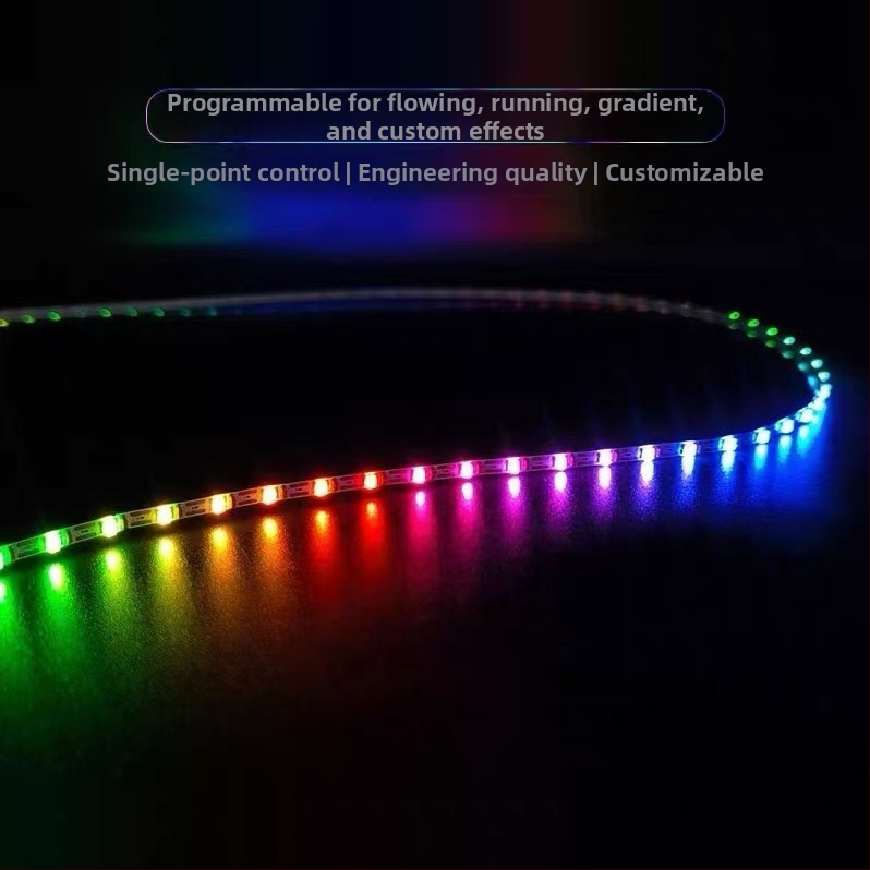RGB Phantom LED pás pre auto, 160 LED, 0807, 5V, vstavaný IC, diaľkové ovládanie