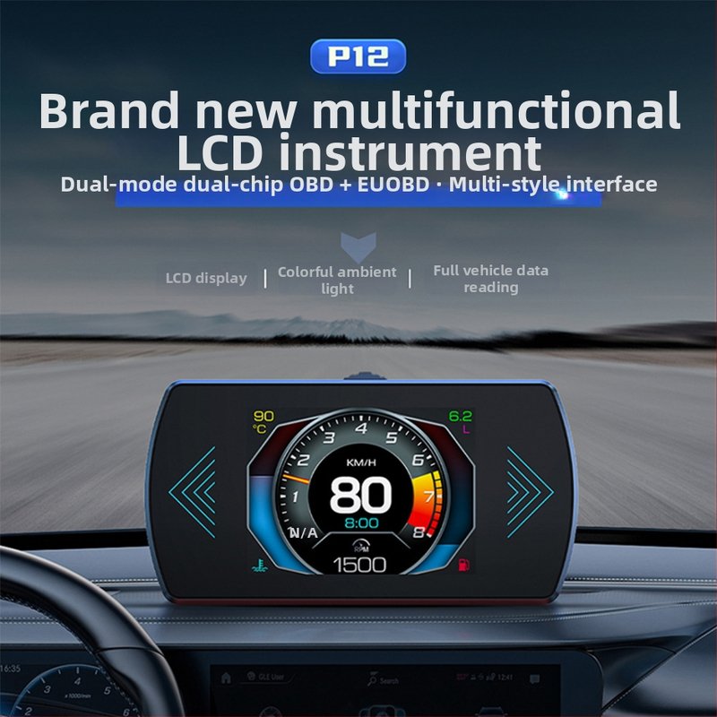 Afișaj HUD pentru mașină P12, alimentare prin interfața OBD, Universal, Rezoluție HD
