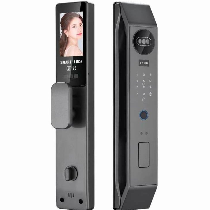 Έξυπνο κλειδί πόρτας με δακτυλικό αποτύπωμα και 3D αναγνώριση προσώπου, οπτικό ματάκι (Μοντέλο L18; 100 αποτυπώματα; πάνω από 3000 ξεκλειδώσεις; σάρωση 0,1 s; θερμοκρασία λειτουργίας 55°C)