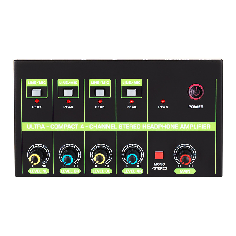 DJ mixér, 4-kanálový stereo mixér, 4 vstupy-1 výstup, Shengyue Kumai MiNi-LIJI