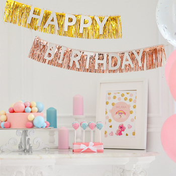 Helyszíni dekorációs kellék - műanyag feliratos banner háttér gyerekek születésnapi partijára