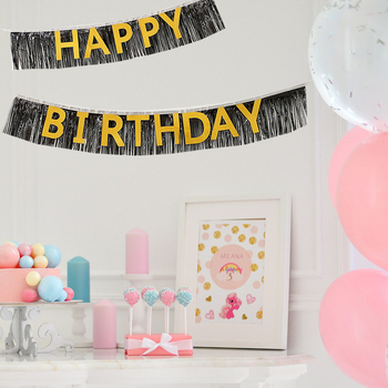 Helyszíni dekorációs kellék - műanyag feliratos banner háttér gyerekek születésnapi partijára