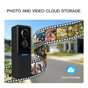 Video sonerie pentru ușă cu baterie încorporată, Wi‑Fi și interfon bidirecțional, acces de la distanță