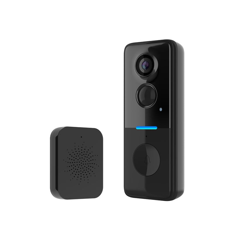 Video sonerie pentru ușă cu baterie încorporată, Wi‑Fi și interfon bidirecțional, acces de la distanță