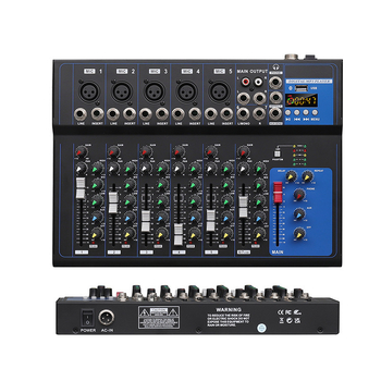 7-καναλική κονσόλα μίξης, 4-καναλικός επαγγελματικός DJ μίκτης για σκηνή Live (Μάρκα INYUN, Ισχύς 12, Μοντέλο F4, Αριθμός προϊόντος F4-USB)