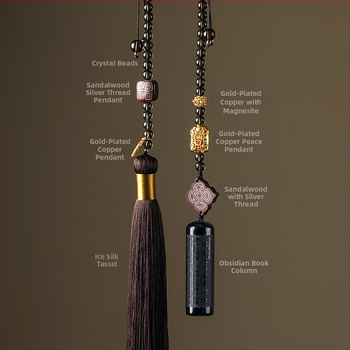 Prívesok do auta s motívom Heart Sutra, kameň, čínsky tradičný štýl, vnútorná dekorácia