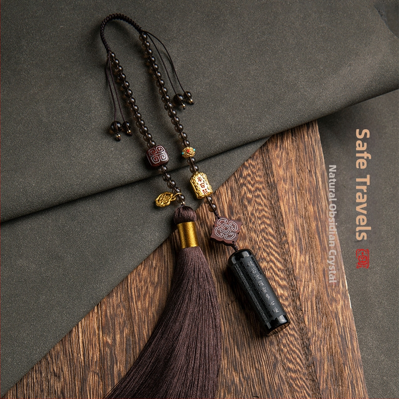 Prívesok do auta s motívom Heart Sutra, kameň, čínsky tradičný štýl, vnútorná dekorácia