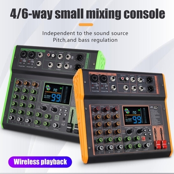 ZX Mixer wireless cu 4 canale, Bluetooth, 99 efecte DSP, 48V alimentare phantom