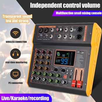 ZX Mixer wireless cu 4 canale, Bluetooth, 99 efecte DSP, 48V alimentare phantom