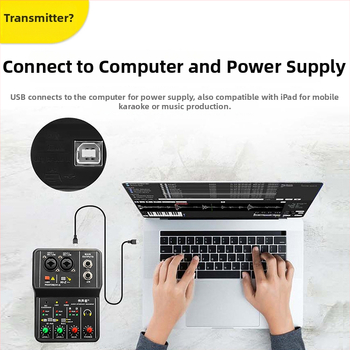 Voice Tone Q12 USB 2-kanálový mini mixér pre nahrávanie na počítači a živé vysielanie (220V, 5W, stereo)