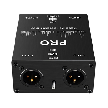 TITAK Hta003q audio izolator sa 6,35 mm XLR priključkom za smanjenje šuma i zaštitu miksera