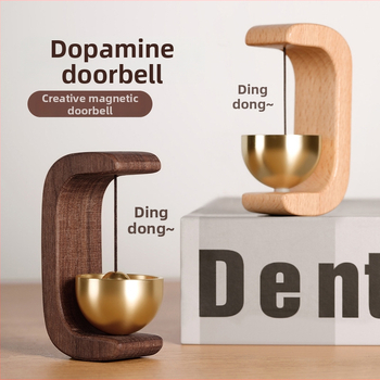 Závesný zvon na dvere — buk/orech drevo, moderný minimalistický štýl, balenie: Opp bag