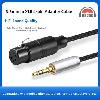 okcsc adaptér kábel 3,5 mm na XLR 4-pin, model 3MXLRC, meďové jadro, jeden konektor