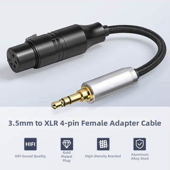okcsc adaptér kábel 3,5 mm na XLR 4-pin, model 3MXLRC, meďové jadro, jeden konektor