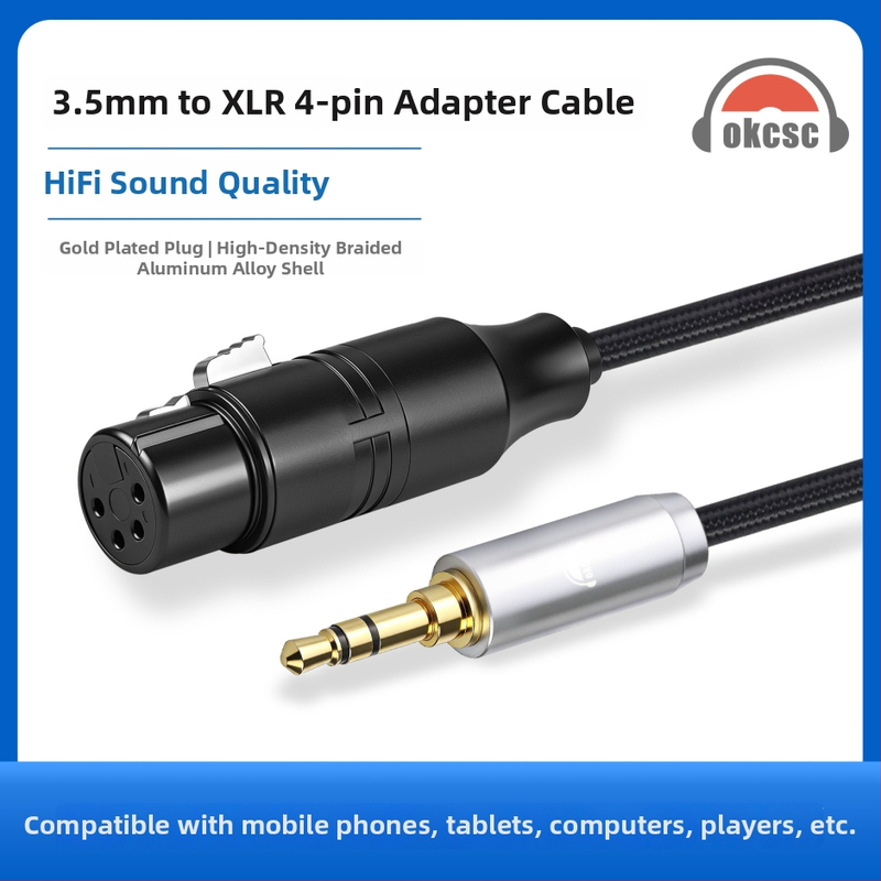okcsc adaptér kábel 3,5 mm na XLR 4-pin, model 3MXLRC, meďové jadro, jeden konektor