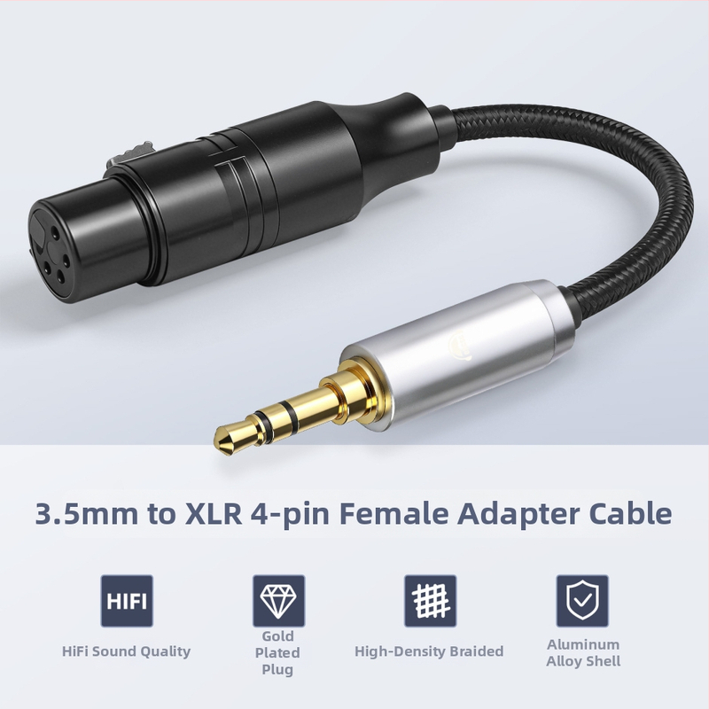 okcsc adaptér kábel 3,5 mm na XLR 4-pin, model 3MXLRC, meďové jadro, jeden konektor