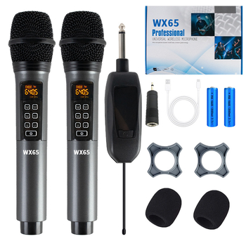 WX65 dinamički mikrofon s pokretnom zavojnicom – Greyish Saint, izmjenjiva baterija 500–800 mAh, trajanje 3–6 sati, SNR <60 dB