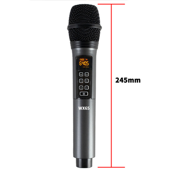 WX65 dinamički mikrofon s pokretnom zavojnicom – Greyish Saint, izmjenjiva baterija 500–800 mAh, trajanje 3–6 sati, SNR <60 dB