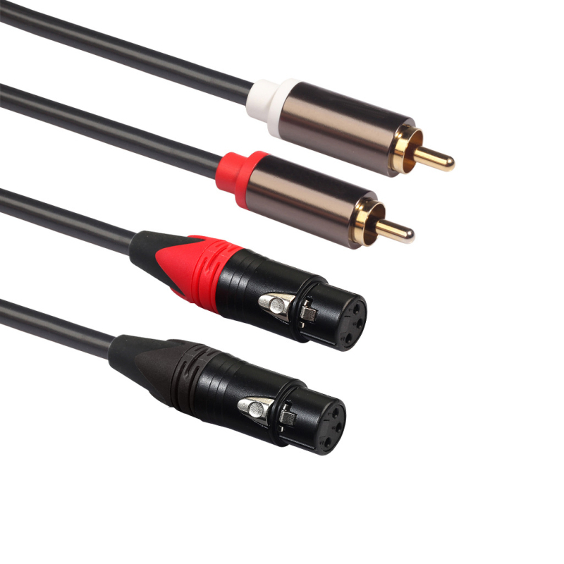 Cablu de semnal audio: RCA dublu masculin la XLR dublu masculin; placare cu aur; conductor din cupru (Tip: cablu de semnal; Conectori: RCA masculin → XLR masculin; Material conductor: cupru; Placare: aur)