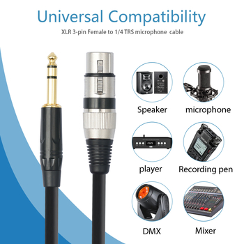 Izbalansirani audio kabel 1/4-inčni TRS na XLR samica
