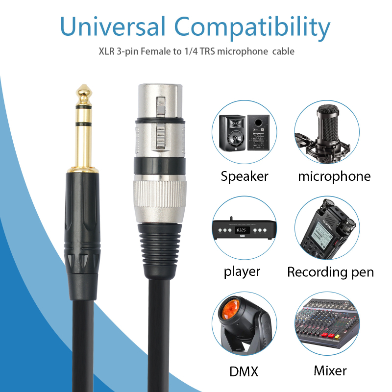 Izbalansirani audio kabel 1/4-inčni TRS na XLR samica