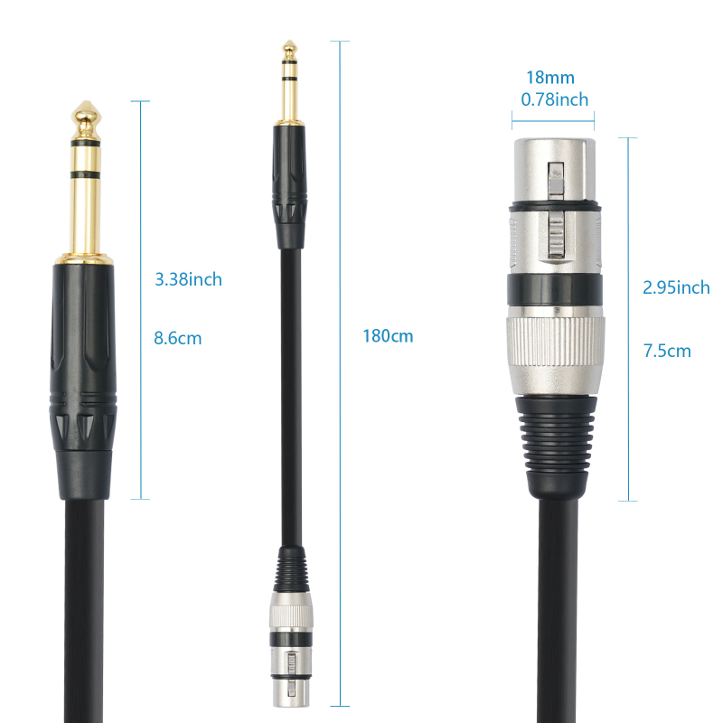 Izbalansirani audio kabel 1/4-inčni TRS na XLR samica