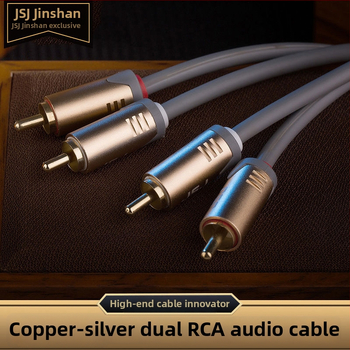 RCA kábel s Lotus hlavou, dvojcestný vyvážený zvukový kábel od značky Jsj Jinshanjiao, PVC plášť, RoHS certifikovaný pre audio a video