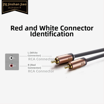 RCA kábel s Lotus hlavou, dvojcestný vyvážený zvukový kábel od značky Jsj Jinshanjiao, PVC plášť, RoHS certifikovaný pre audio a video