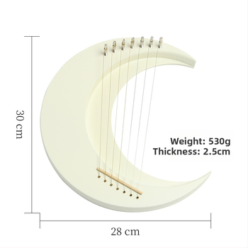 Harfa – Lira v tvare polmesiaca, Mini hudobný nástroj, Hmotnosť 530 g, Materiál: Iné