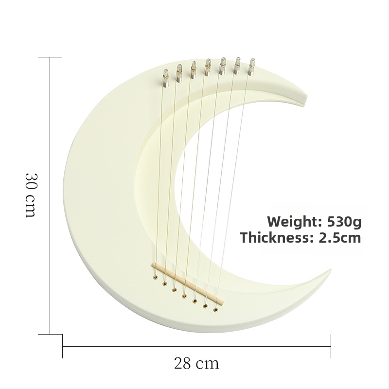 Harfa – Lira v tvare polmesiaca, Mini hudobný nástroj, Hmotnosť 530 g, Materiál: Iné